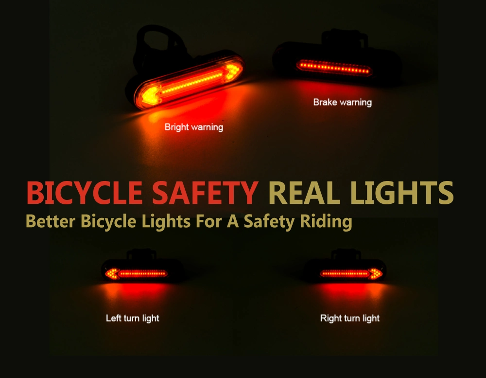 Wireless Remote Control COB LED Steering Bike Tail Bicycle Rear Light