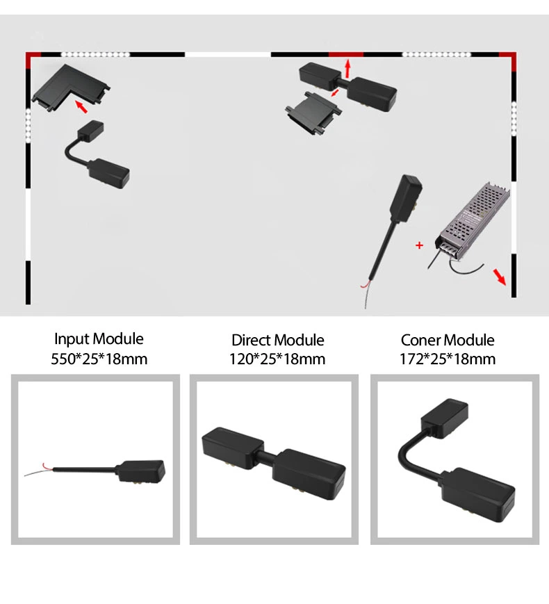 Manufacture Aluminum Accessories for Indoor Magnetic Track Lighting