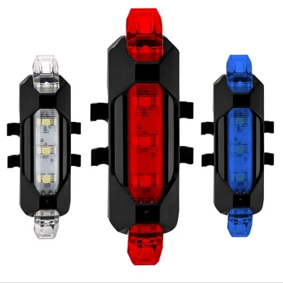 Shipin 재고 빠른 배송 15 루멘 USB 충전식 자전거 후방 조명(4가지 모드 포함)